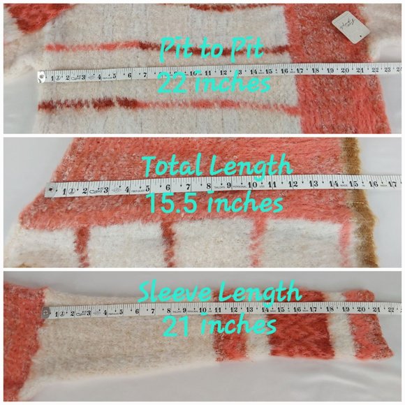 'FREE PEOPLE' 'EMERSON' ROMANC PATTERN~SLEEVE V-LINE HEATHER SWEATER - Picture 11 of 16